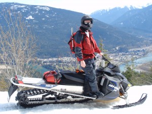 Brett snowmobiling
