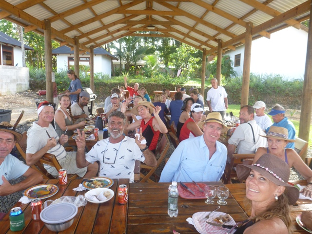The Xmas gang sitting down to eat