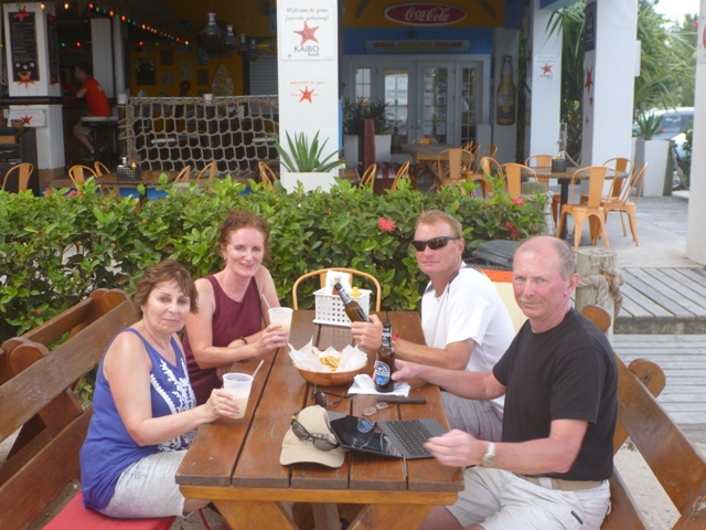 painkillers for Teresa's birthday at a beach bar