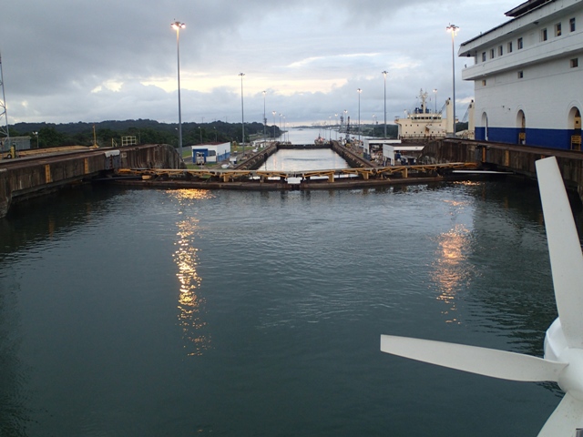 One final look back along the lock to the Atlantic