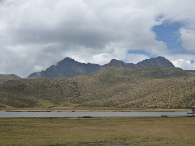 Walked 4km around Laguna Limpiopungo with Ruminahui volcano in background